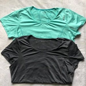 Set of 2 green/gray size large Reebok shirts